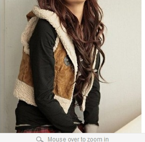 Colete  de Lã C/ Capuz