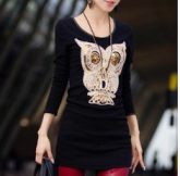 Blusa Preta Coruja