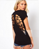 Blusa Preta e Branca C/ Asas