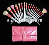 Kit de 20 Pincéis Rosa e Branco
