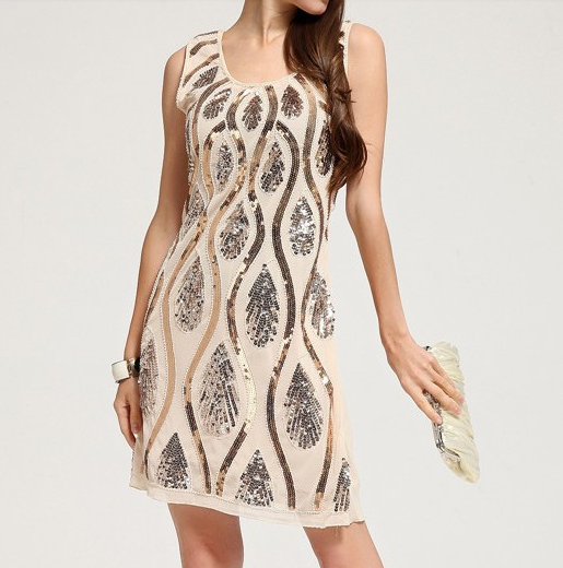 Vestido Branco Bordado C/ Dourado e Prata