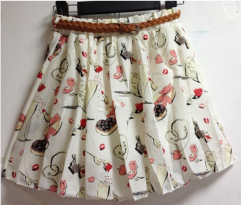 Saia Branca Estampada