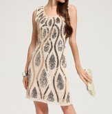 Vestido Branco Bordado C/ Dourado e Prata