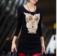 Blusa Preta Coruja