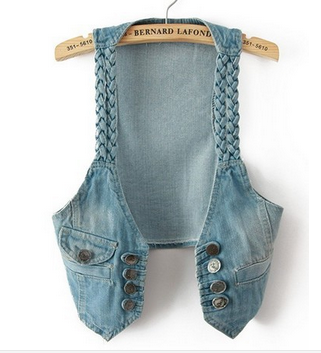 Colete Jeans Trançado