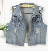 Colete Jeans Super Trabalhado